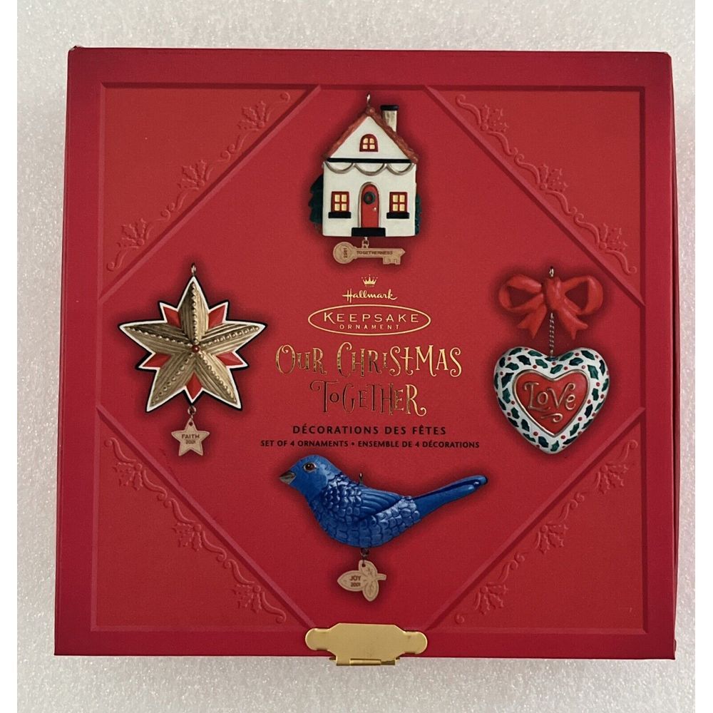 Hallmark 2001 Our Christmas‎ Together Set of 4 Porcelain Hallmark Ornament